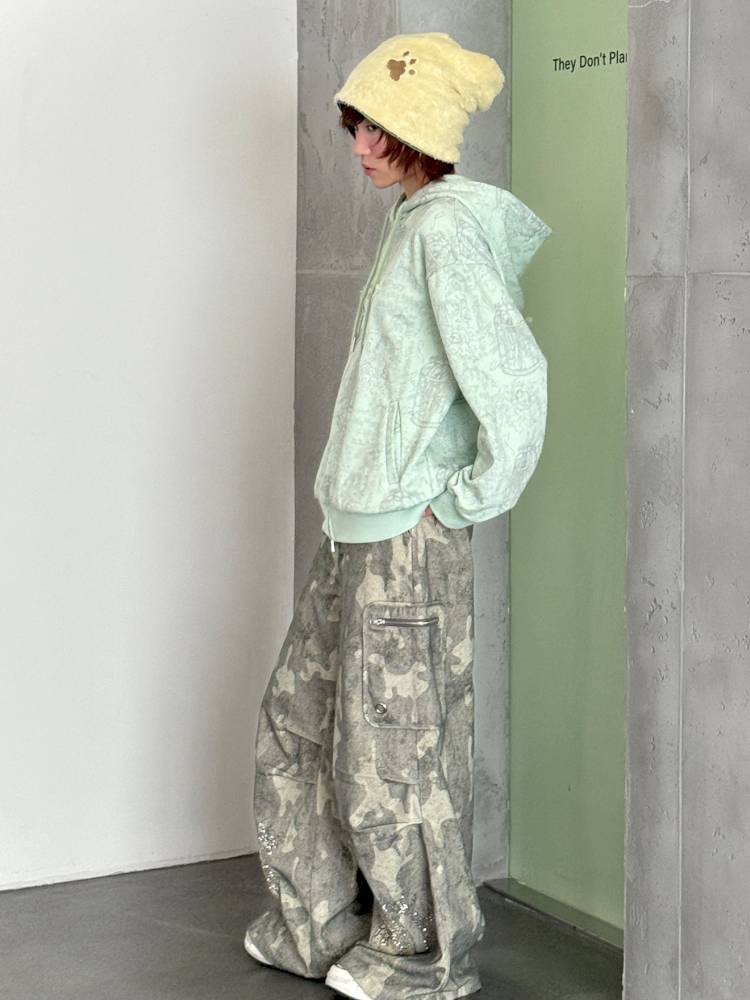 Rhinestone Paratrooper Camo Pants【s0000014449】