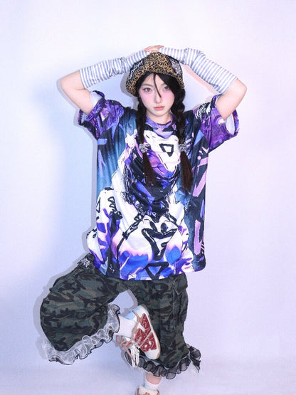 Cyber Mechanical Loose Crew Neck T Shirt【s0000017706】
