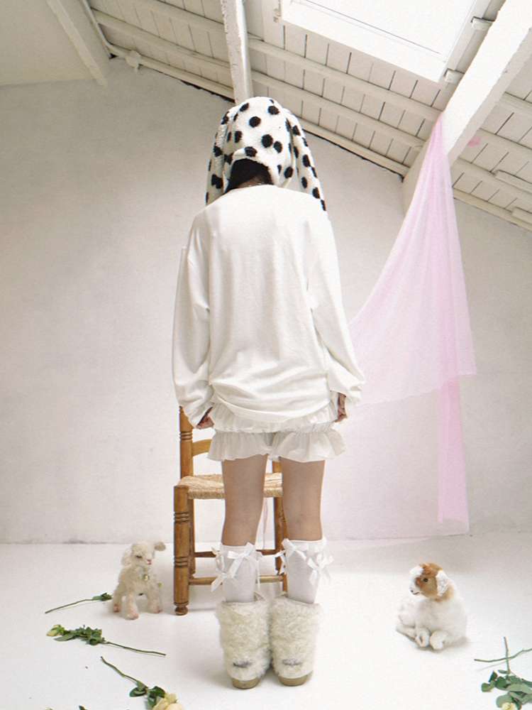 Strawberry Cake Print Long-Sleeve T-Shirt【s0000014529】