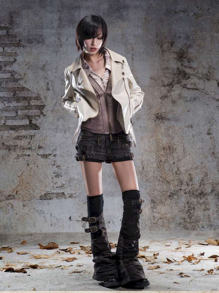 Faux Two-Piece Leggings Low-Rise Shorts【s0000014485】