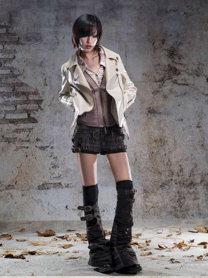 Faux Two-Piece Leggings Low-Rise Shorts【s0000014485】