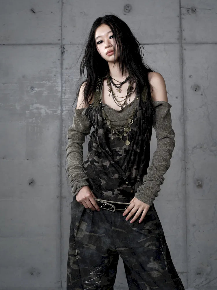 Off-Shoulder Long Sleeve Blouse【s0000014121】