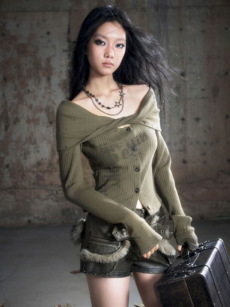 Drilling Long Sleeve Knit Sweater【s0000013888】