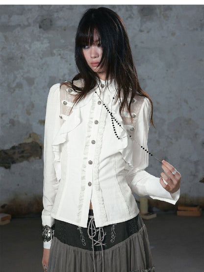 Napoleon Chiffon Patchwork Shirt【s0000018103】