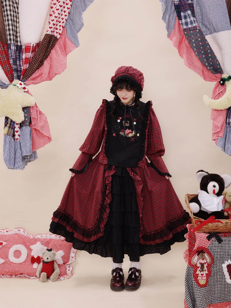 Plaid Doll Style BB Hat【s0000019290】