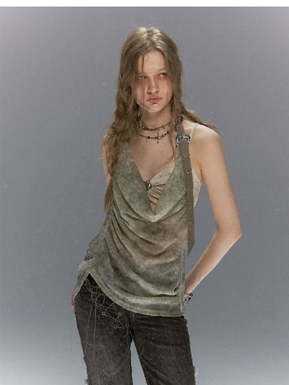 Gold 2000S Distressed Bikini Dress【s0000017044】