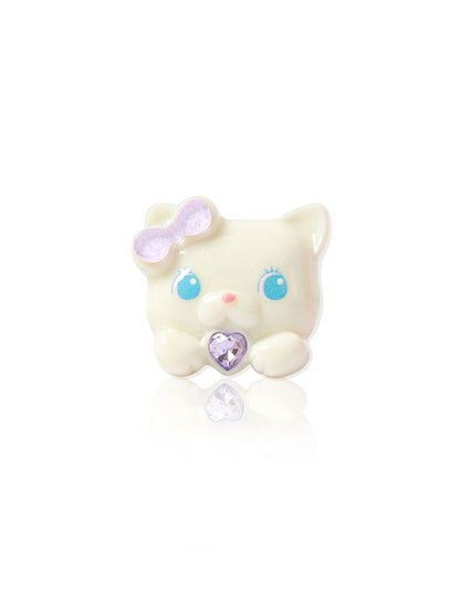 CAT RESIN COLOURFUL EARRINGS CLIP RING [S0000009061]