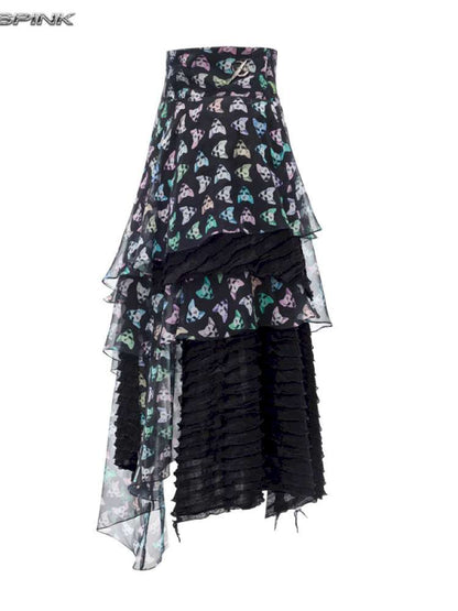 Black Metal Mesh Star Skirt【s0000015125】