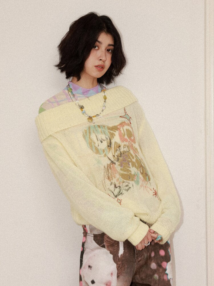 Gummy Bear Graffiti Pullover Sweater【s0000015459】