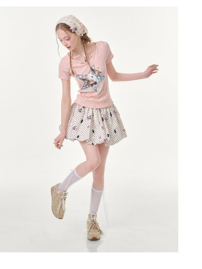 Rabbit Polka Dot Bud Pocket Skirt【s0000016624】