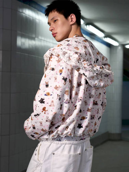 Puppy Print Sweatshirt Jacket【s0000014413】