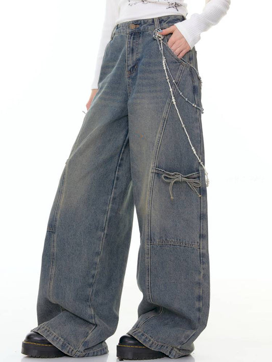 Straight Wide-Leg Denim Pants【s0000014356】