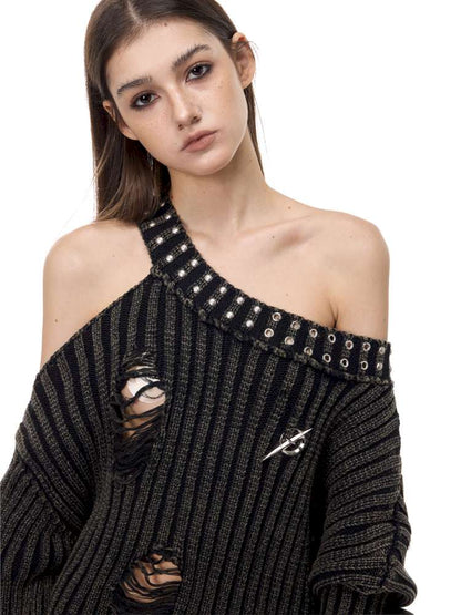 Rivet Destruction Rock Knit Sweater【s0000015119】