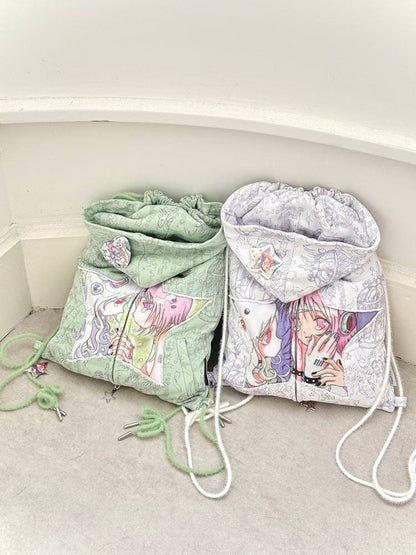 Double-Shoulder Drawstring Bag【s0000014441】