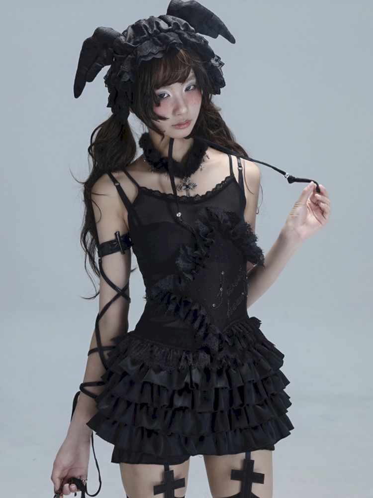 Ballet Style Slouchy Cake Lace Top【s0000013488】