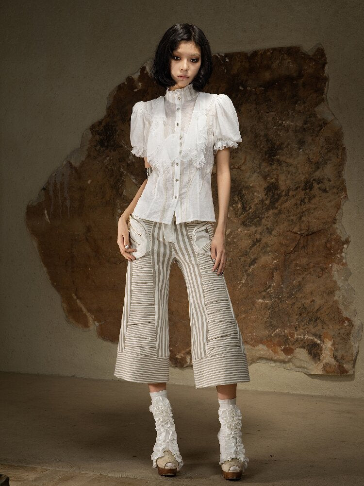 Dark Punk Cropped Gal Style Pants【s0000016889】