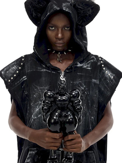 Cat-Ear Rock Punk Sleeveless Y2K Jacket【s0000014016】