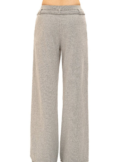 Suede Lace Hem Cardigan Slacks【s0000016429】