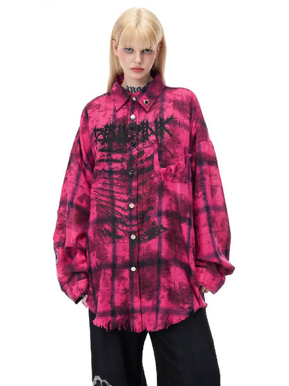 Electric Moon Riveted Plaid Shirt【s0000017724】