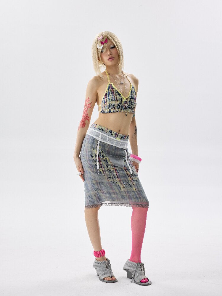 Pleated Plaid Adjustable Corset【s0000017638】