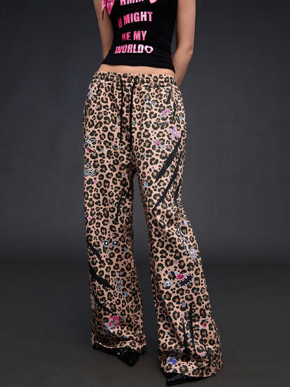 Leopard Sticker Print Sweatpants【s0000017030】
