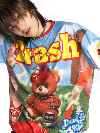 American Card Bear Print T-shirt【s0000015886】