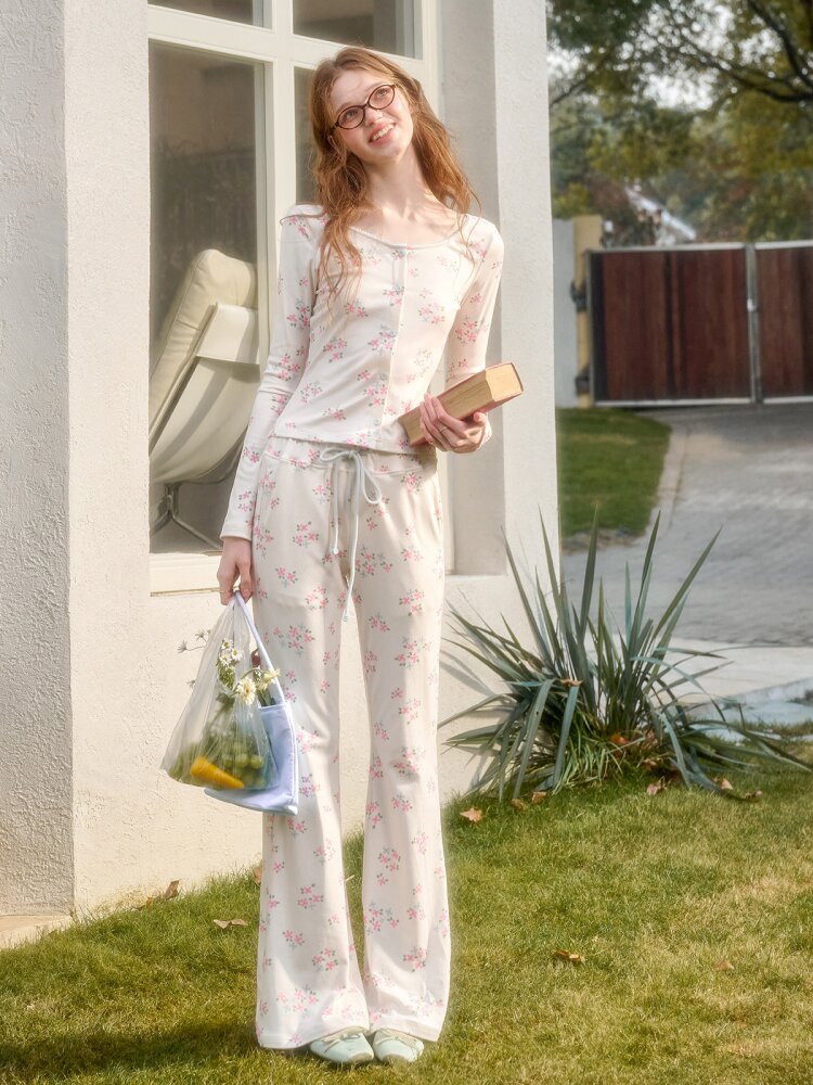 Blue Velvet Cotton Flower Dress【s0000015623】