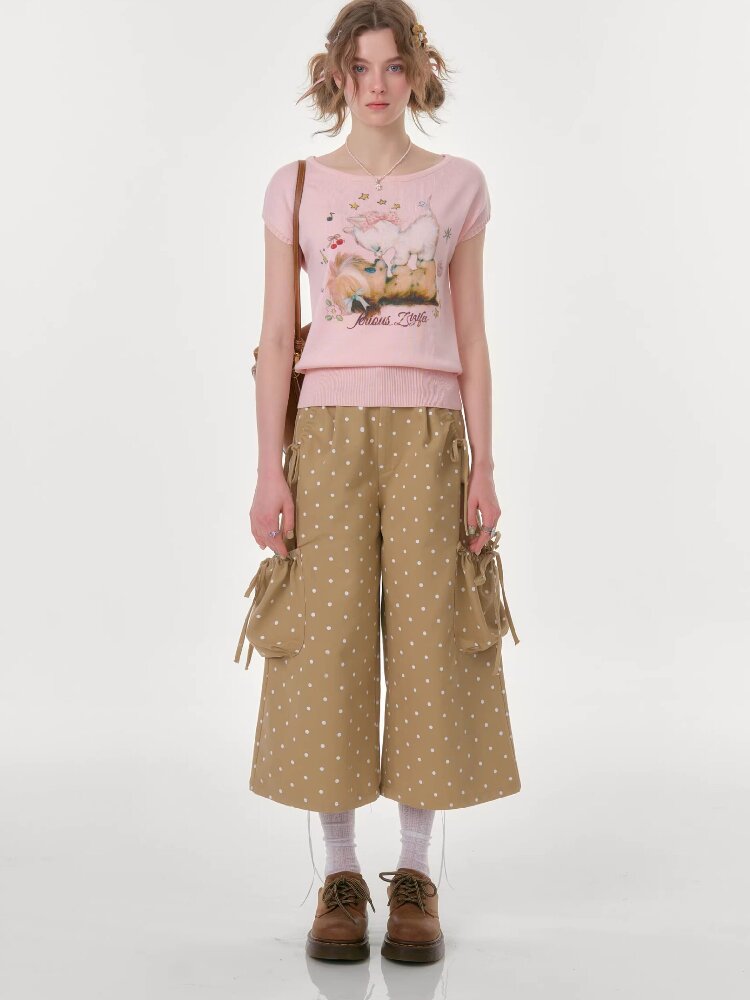 Polka Dot Wide Leg Workwear Slacks【s0000016604】