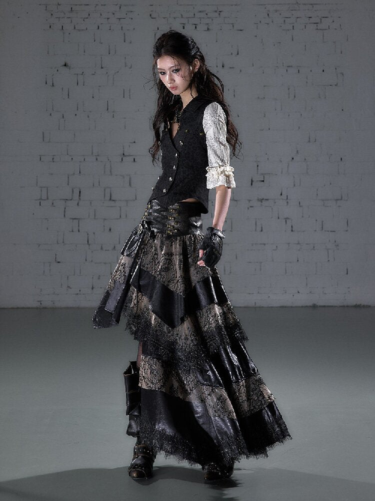 Lace Patchwork Irregular Skirt【s0000015935】