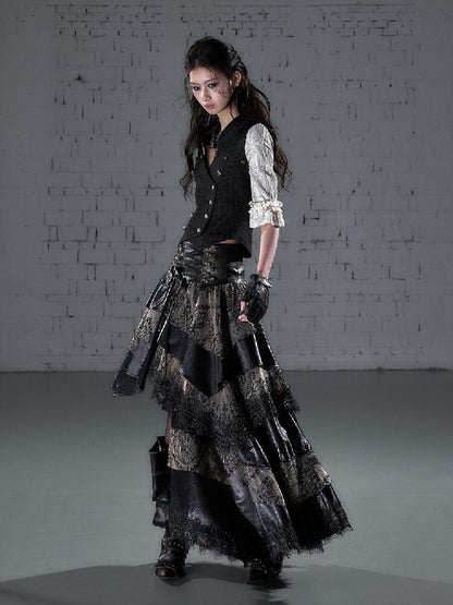 Lace Patchwork Irregular Skirt【s0000015935】
