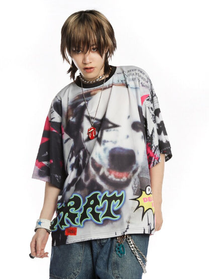 American Graffiti Print T-shirt【s0000015888】