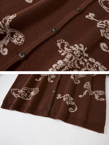 Jacquard Lightweight Long-Sleeve Soft-Fit Knit Cardigan【s0000014064】