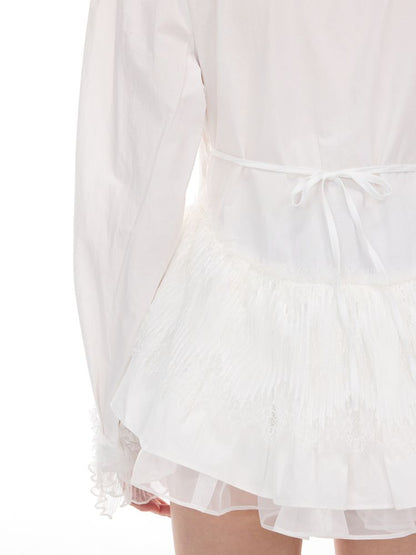 Punk Ballet Lolita White Lace Shirt【s0000012985】
