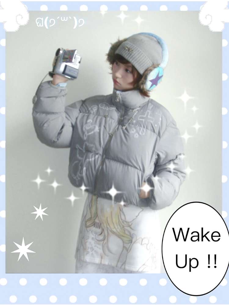 Dreamcore Blue Gray Reversible Padded Jacket【s0000014698】