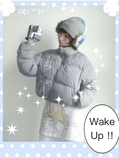 Dreamcore Blue Gray Reversible Padded Jacket【s0000014698】