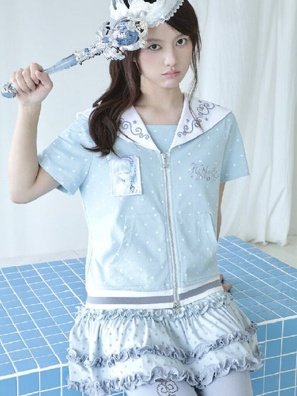 Short Sleeve Polka Dot Cardigan【s0000017473】