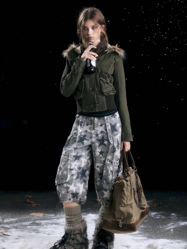 Distressed Pocket Cropped Pants【s0000014428】