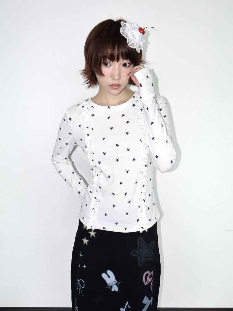 Star Cotton Overfinger Top【s0000018660】