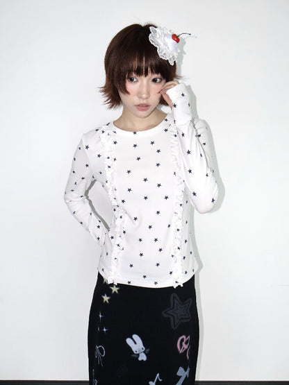 Star Cotton Overfinger Top【s0000018660】