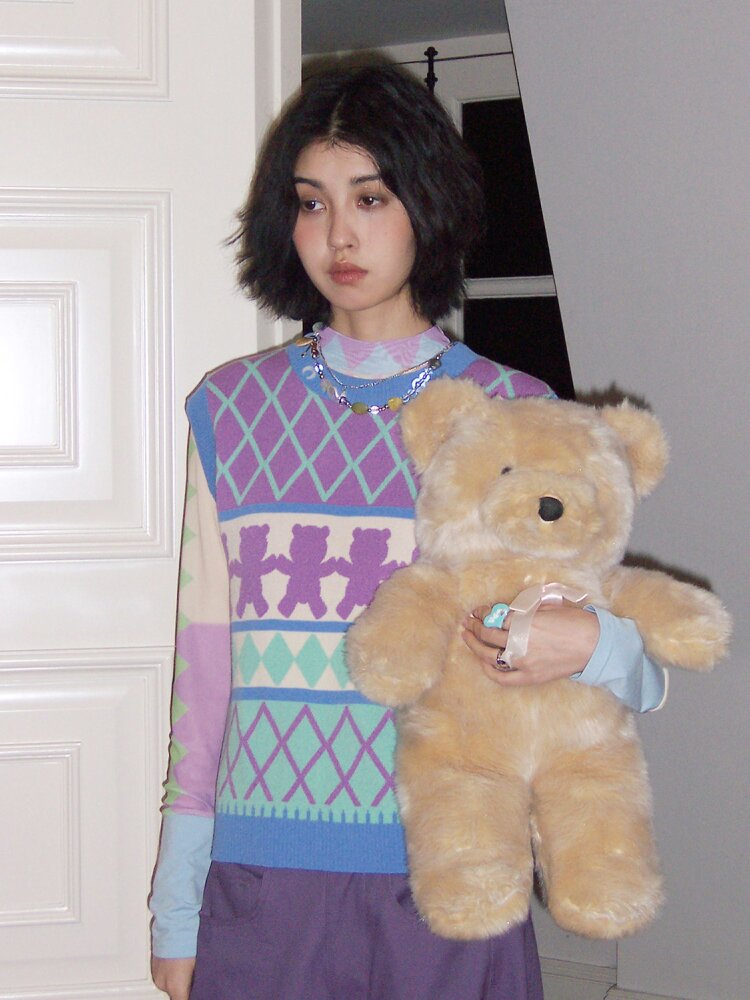 Geometric Print Skin Long Sleeve Tee【s0000015458】