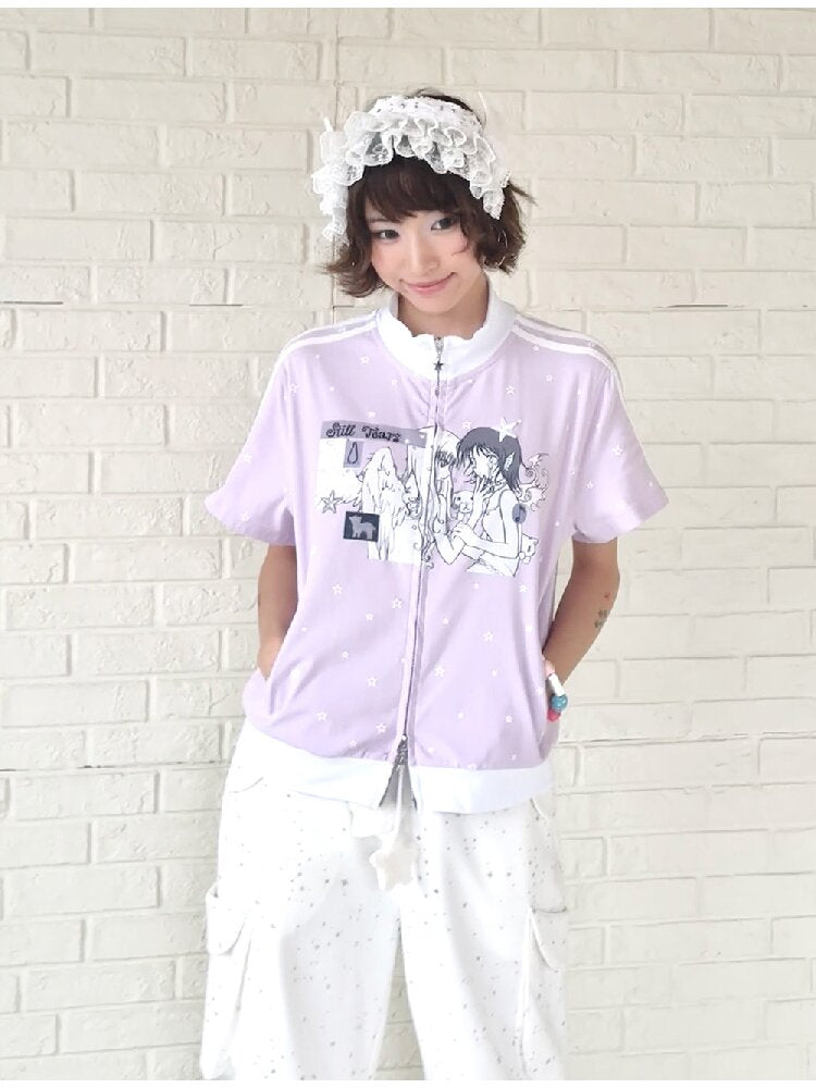 Angel Illustration Purple Cardigan【s0000016543】