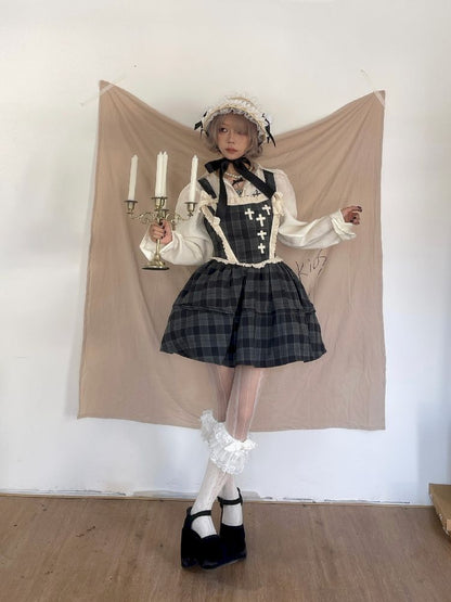 Waisted Fishbone Lace Bow Tie Dress【s0000011341】