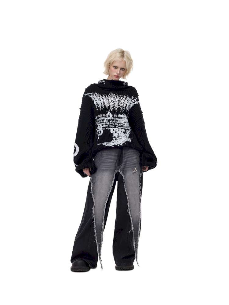 Structure Patchwork Hooded Sweater【s0000015120】