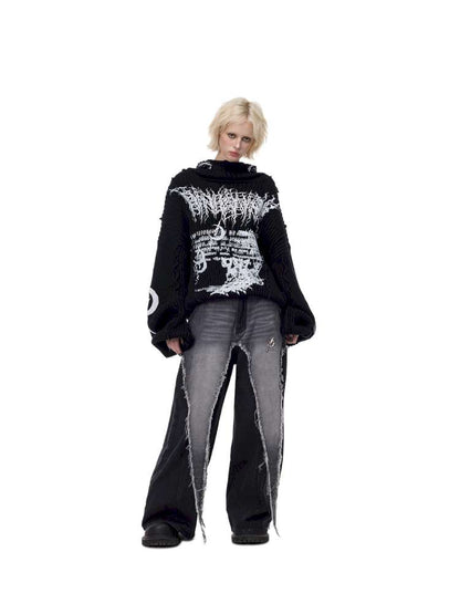 Structure Patchwork Hooded Sweater【s0000015120】