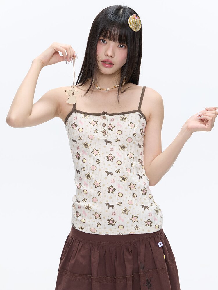 Star Polka Dot Contrasting Vest【s0000016387】