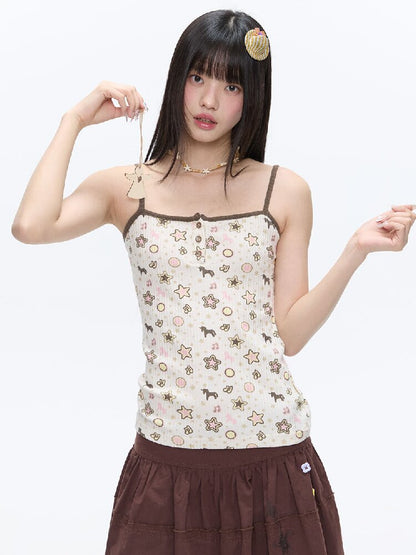 Star Polka Dot Contrasting Vest【s0000016387】