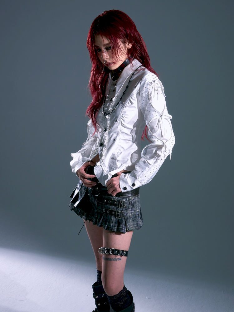 Low Waist Tie Pleated Plaid Skirt【s0000013693】