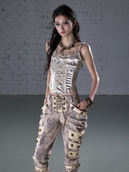 Lace Satin Fake Two Corset【s0000015936】