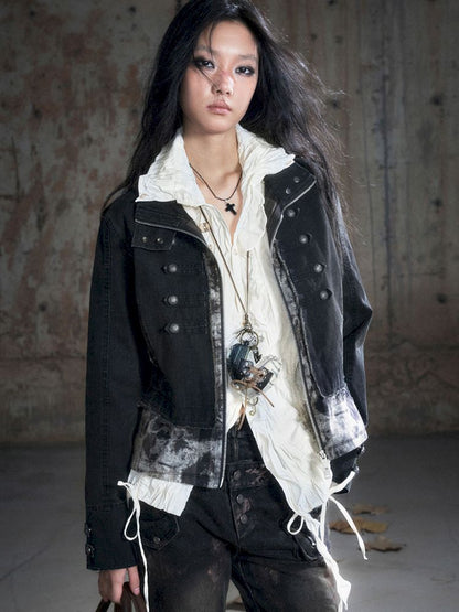 Standing collar zipper positive shoulder jacket【s0000013891】