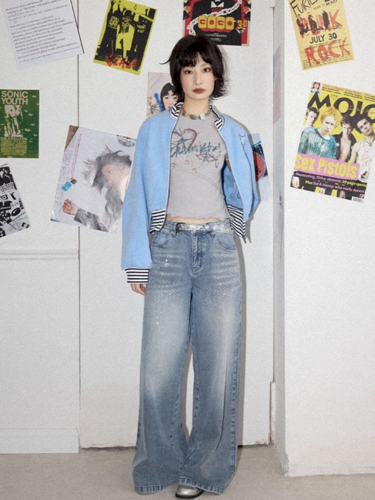 Starfish Hot Rhinestone Sweatshirt Jacket【s0000012278】